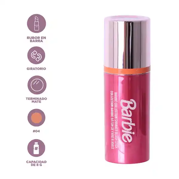 Rubor en Barra Serie Barbie Tono 04 Miniso