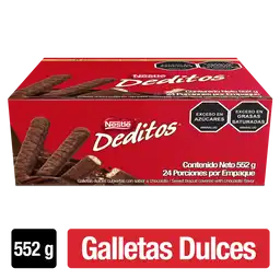 DEDITOS Galletas dulces cubiertas con sabor a chocolate 24 Unds x 552g
