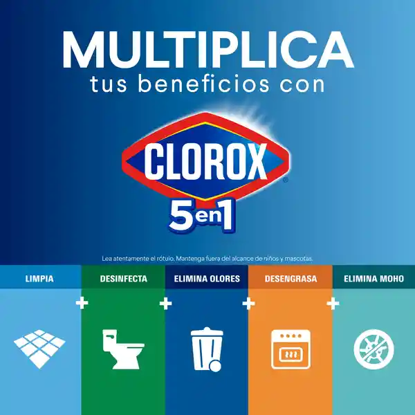 Blanqueador en Gel Clorox Magia Floral Botella 500 mL