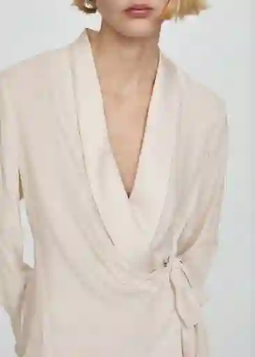 Blusa Rider Crudo Talla S Mujer Mango