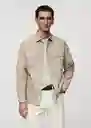 Camisa Miso Beige Talla M Hombre Mango