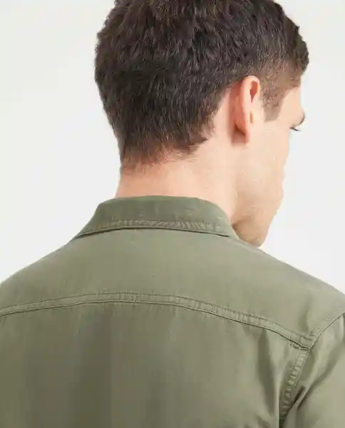 Camiseta Dyed Twill M/L Verde Olivo Ultra Oscuro T. M Chevignon