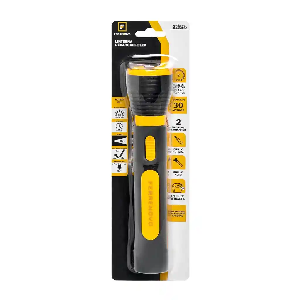 Linterna Recargable Frontal 1 Led Kriptón 0.75?w Ferrenovo