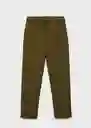 Pantalón Fluido Khaki Talla L Mujer Mango