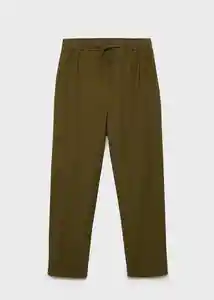 Pantalón Fluido Khaki Talla L Mujer Mango