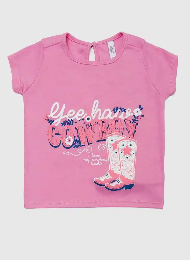 Camiseta Manga Corta Bolero 9/12meses - Rosado