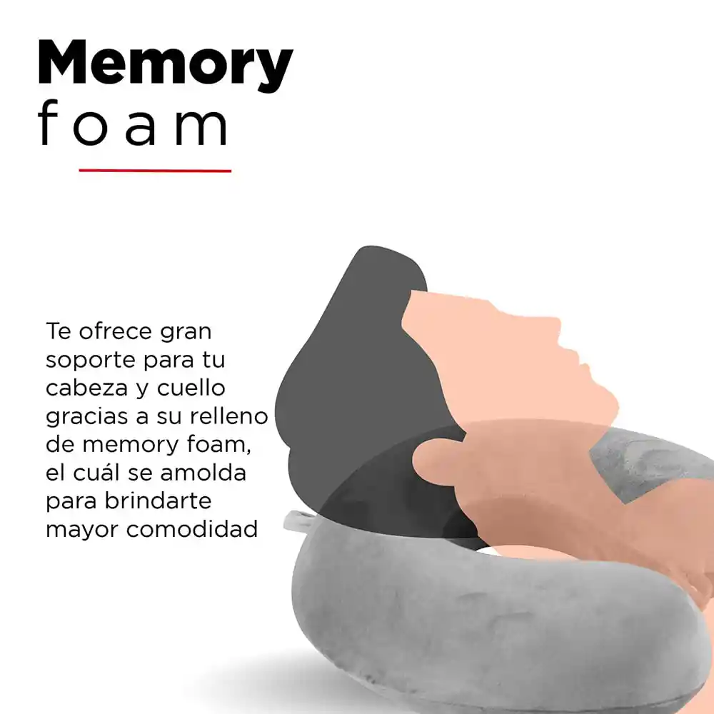 Miniso Cojín Para Cuello de Memory Gris Oscuro 30 x 30 x 9 cm