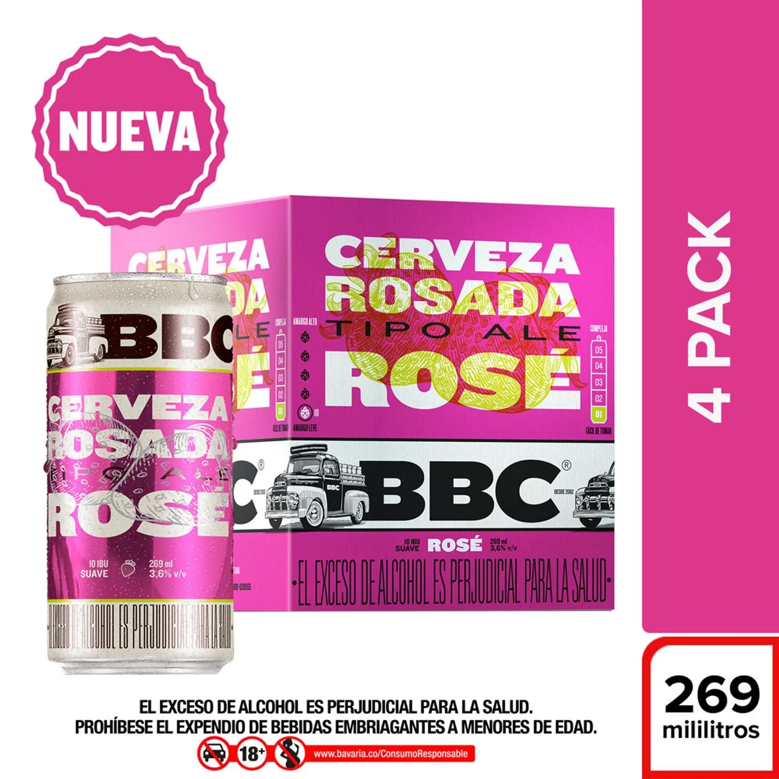 Cerveza BBC Rosé Lata 4x269ml