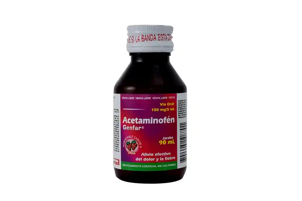 Genfar Acetaminofén Jarabe Sabor Fresa (150 mg/5 mL)