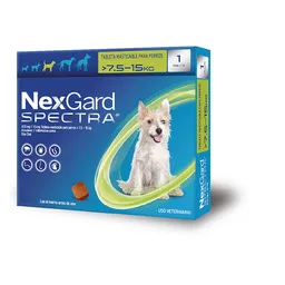 Nexgard Spectra Antipulgas Para Perro >7.5 - 15 Kg 1 Tableta Masticable
