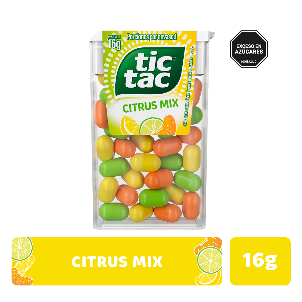 Pastillas Tic Tac Limon Lima Mandarina Citrus Mi(16 Gr)