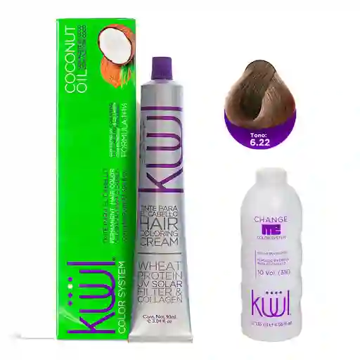 KUUL Tinte para Cabello Tono Rubio Oscuro Nacarado Intenso 6.22