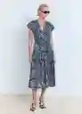 Vestido Nemo Azul Talla S Mujer Mango