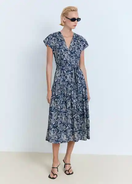 Vestido Nemo Azul Talla S Mujer Mango