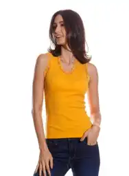 Camiseta Ms Para Dama Mostaza Talla M Arkitect