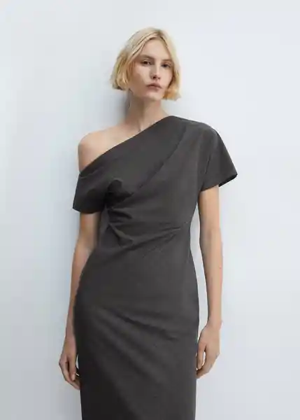 Vestido Adriana2 Gris Medio Vigoré Talla XS Mujer Mango