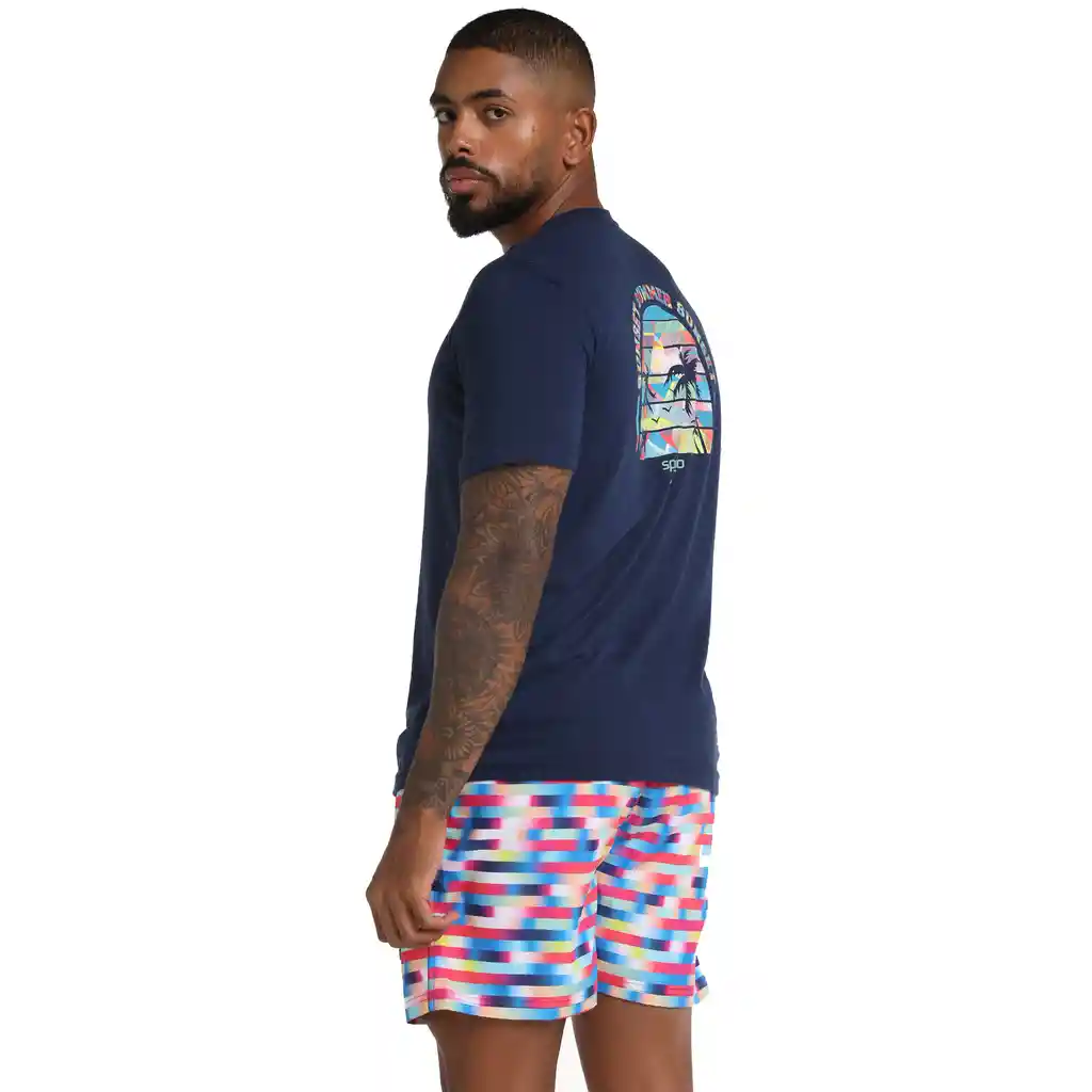 Camiseta Manga Corta Oceanic Oasis Hombre Azul-xl