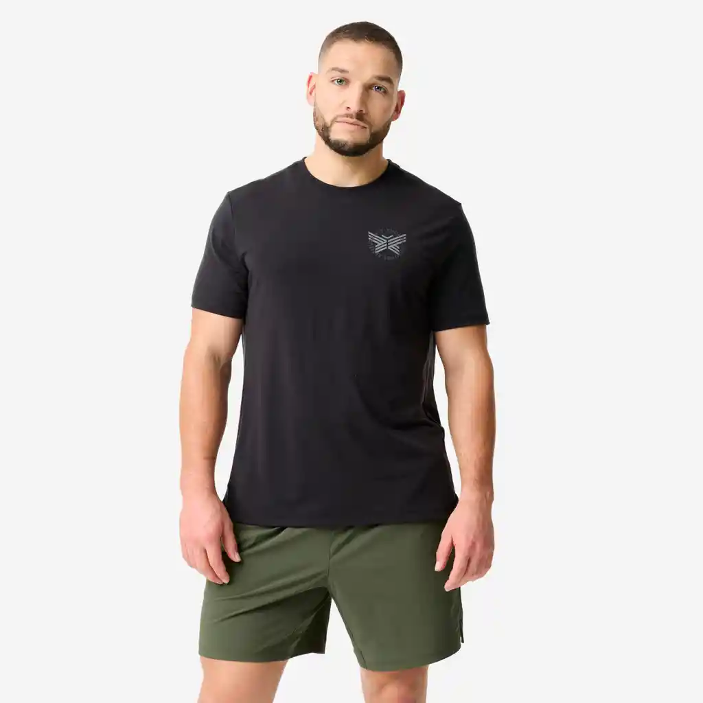 Camiseta de Fitness Elástica Ligera Para Hombre Domyos - Negro