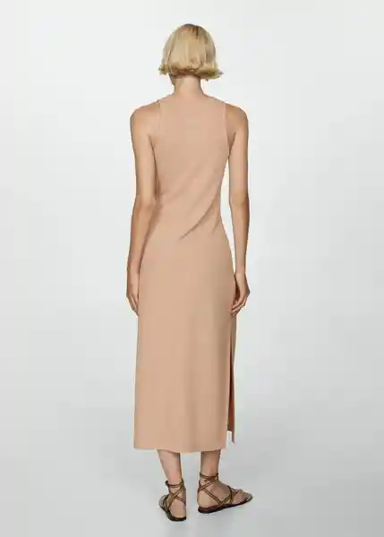 Vestido Bacalar Taupe Talla M Mujer Mango