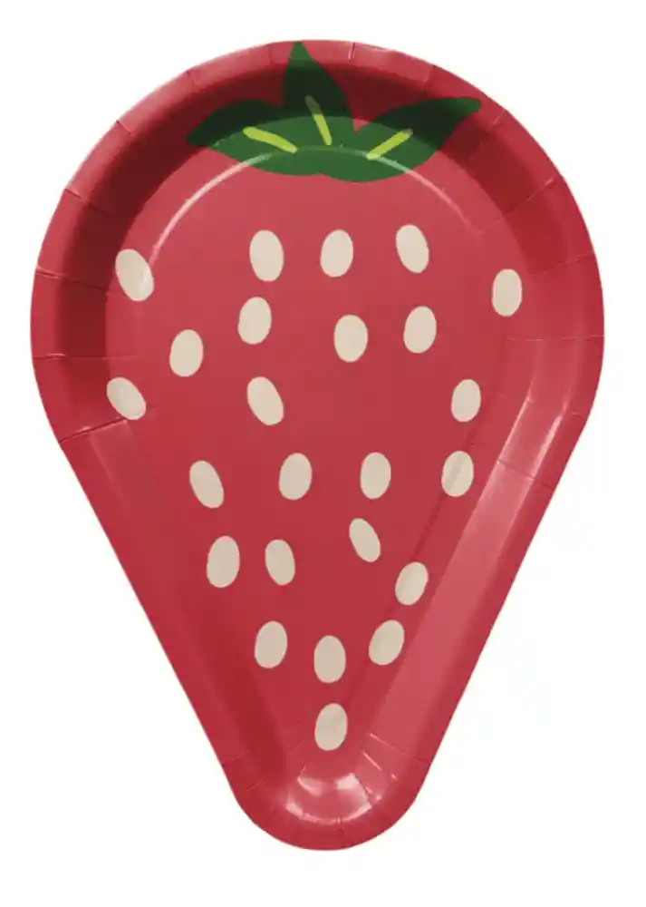 Playmart Fresas Plato de Papel 9 In -