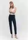 Pantalón Botones Navy Talla 32 Mujer Mango