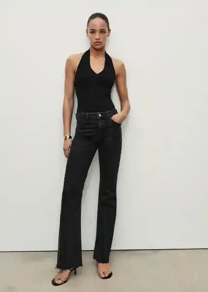 Jean Fiona Tejano Negro Talla 36 Mujer Mango
