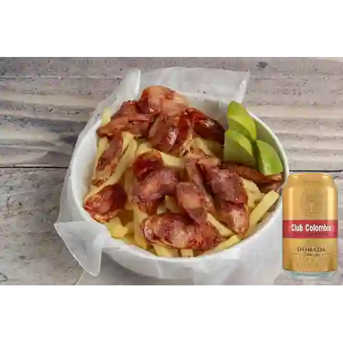 Combo Choripapas Ingenieras + Club Colombiana Dorada 330ml Lata