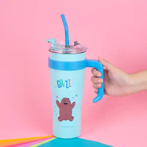 Vaso de Acero Pared Simple Con Asa Grizz Wbb Azul 1.6 L Miniso