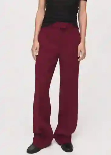 Pantalón Maca Burdeos Talla 36 Mujer Mango