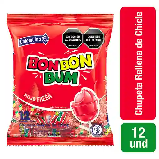 Bon Bon Bum Rojo fresa bolsa por 12 und