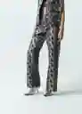 Pantalon Alexia Gris Asno Estampado Talla10 Mujer 431G380 Naf Naf