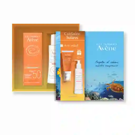 Avene Kit Protector Solar SPF 50 Antiedad + Leche Desmaquillante