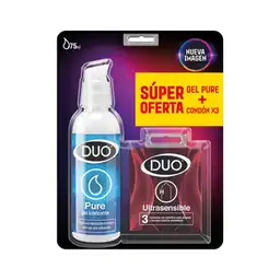 Duo Lubricante Gel Pure + Condones Ultra Sensibles