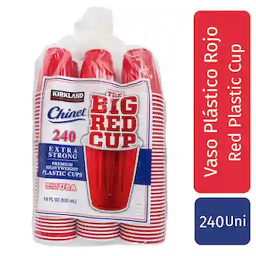 Chinet Kirkland Signature Vasos Rojos Grandes