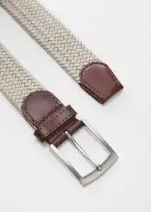Cinturón Elástico Beige Talla 90 Hombre Mango