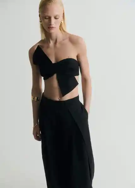 Pantalón Danielle Negro Talla 36 Mujer Mango