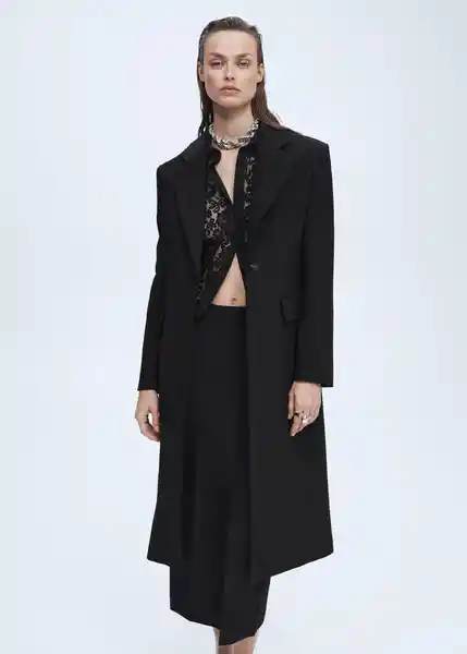 Abrigo Malecon Negro Talla S Mujer Mango