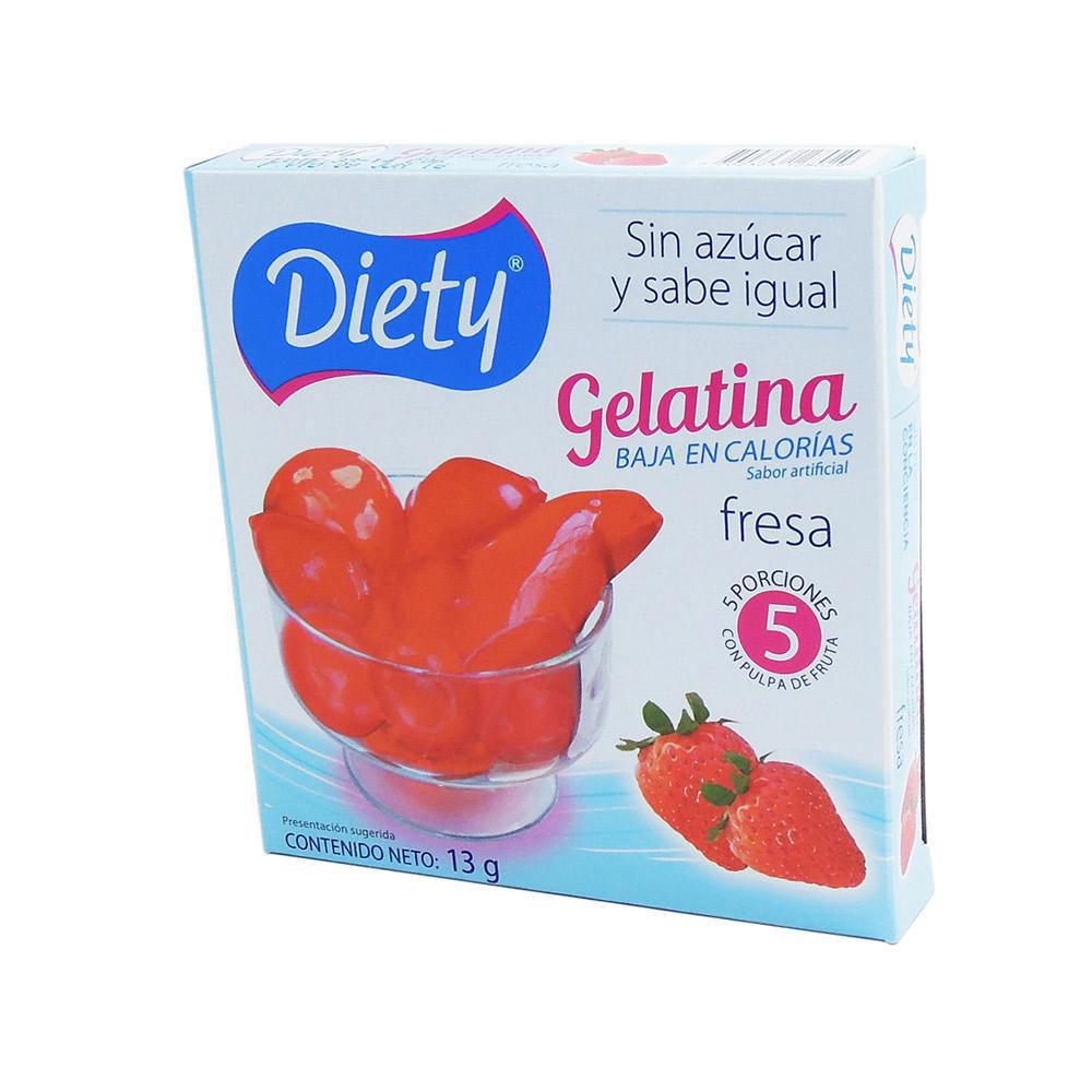 Diety Gelatina Sabor a Fresa sin Azúcar 13 g