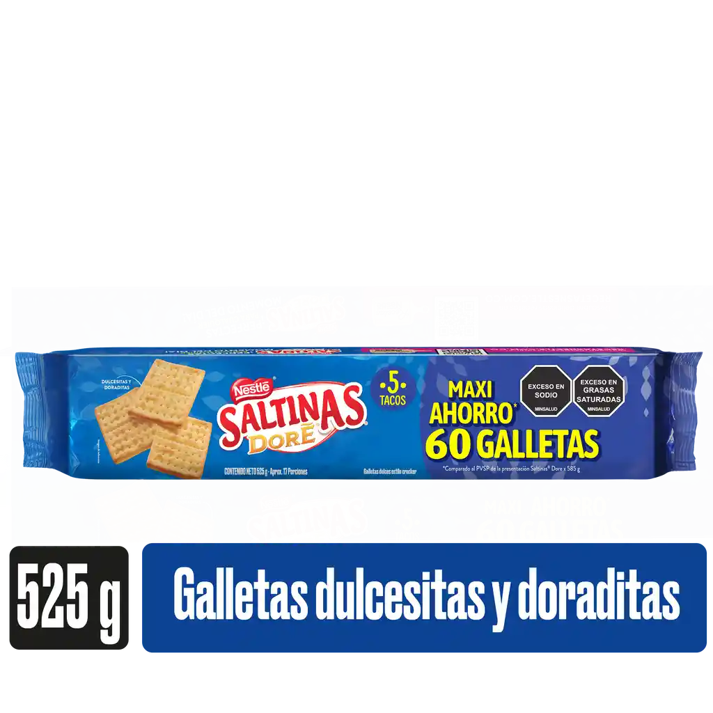 Galletas SALTINAS DORÉ tipo cracker 5 tacos x 525g