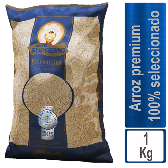 Supremo Arroz Premium 100% Seleccionado Bolsa x 1kg