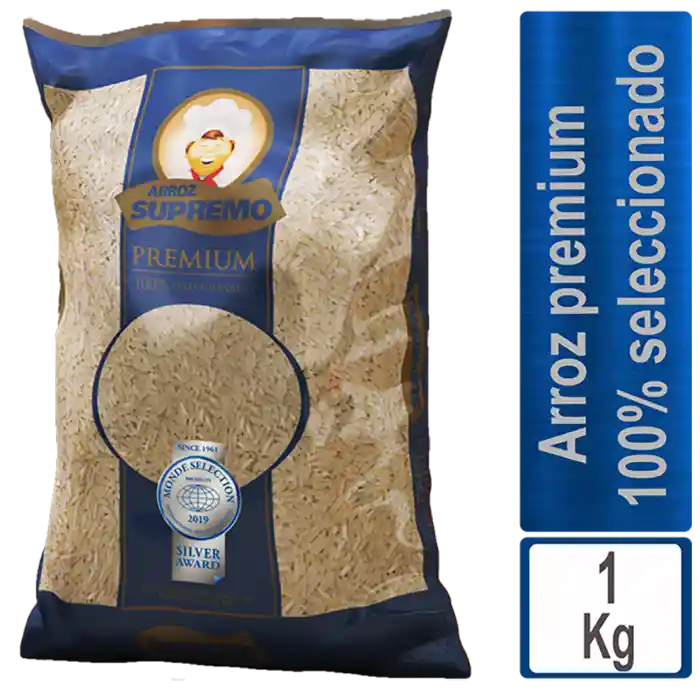 Supremo Arroz Premium 100% Seleccionado Bolsa x 1kg