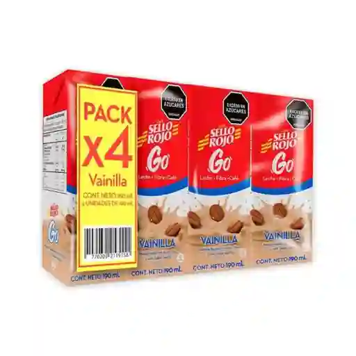 Sello Rojo Pack Bebida Lactea Vainilla