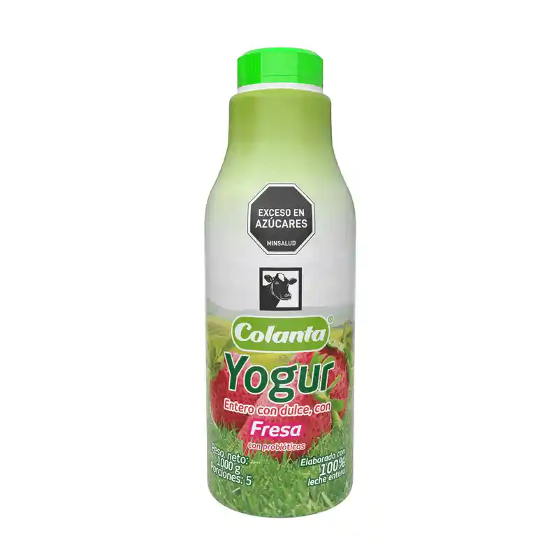 Colanta Yogur Entero Fresa Garrafa