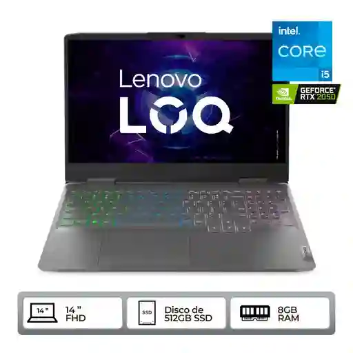 Computador Gaming Lenovo Loq Intel Core I5 12450h Ram- 8 Gb 512 Gb Ssd Loq