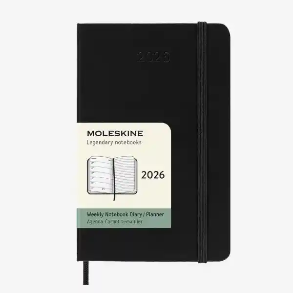 Moleskine Agenda Semanal Negro Pequeña Hc 2026