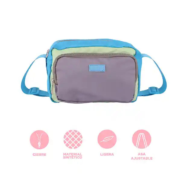 Bolso Crossbody Serie Bloques de Color Verde Miniso