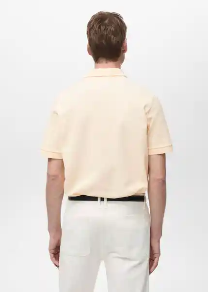 Camiseta Polo Rea Vainilla Talla L Hombre Mango