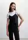 Top Gloria3 Negro Talla 18 Mujer Mango