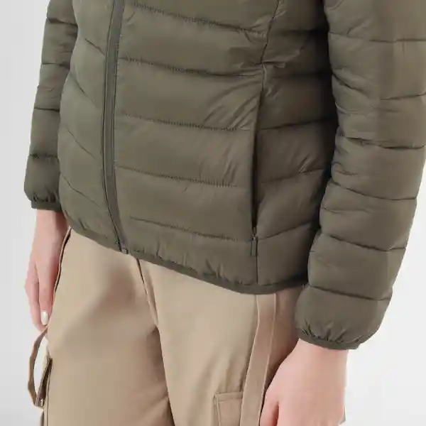 Chaqueta Cuello Alto Manga Larga Café Talla L 726184