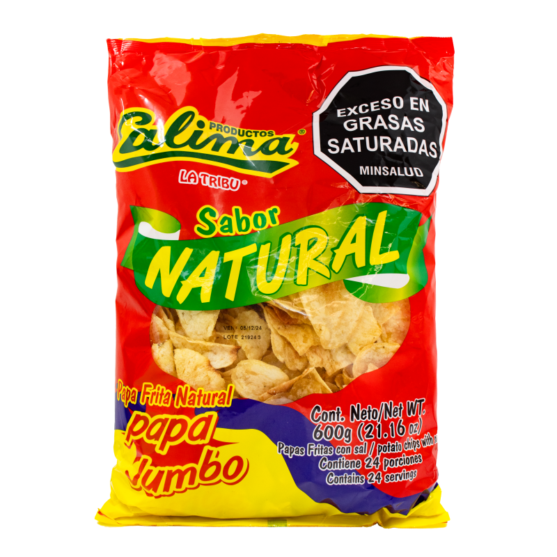 Calima Snack de Papas Jumbo Sabor Natural 600 g